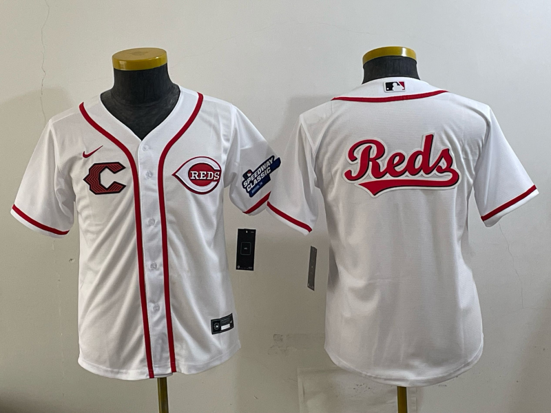Youth Cincinnati Reds Blank white 2025 Nike MLB Jersey 005